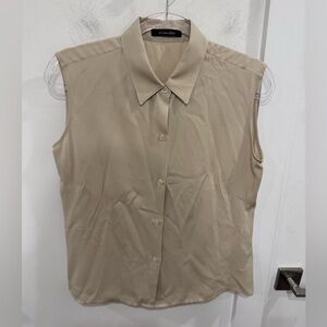 Women's Beige Button Down Shirt